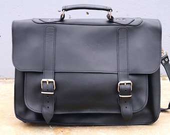 LYDIA 15 inch  leather briefcase/ messenger bag/ shoulder bag/ laptop bag/ mens bag/ crossbody bag