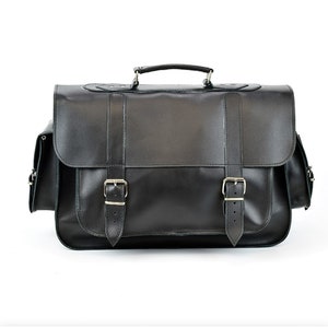 KAYLA BLACK extra LARGE porte-documents en cuir de 17 pouces/sac messager/sac à bandoulière/sac pour ordinateur portable/sac old school/sac pour homme/sac crossbody