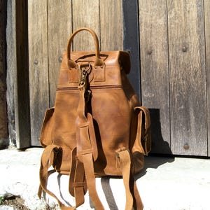 ISIDORA X LARGE Waxed Leather Backpack Knapsack from Full Grain Leather image 4