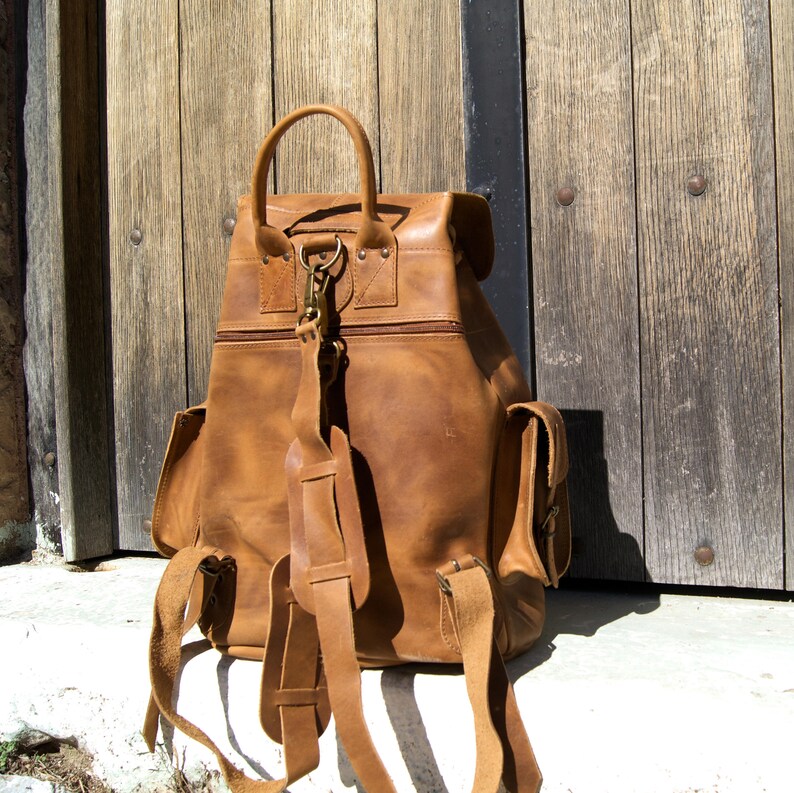 ISIDORA X LARGE Waxed Leather Backpack Knapsack from Full Grain Leather image 4