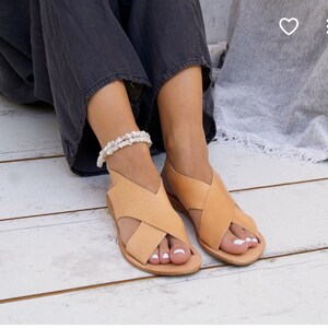 IFIGENIA Sandals/ Greek leather sandals/ ankle cuff sandals/ ancient grecian sandals/ handmade thong sandals/ roman sandals/ natural sandals image 10