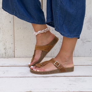 Greek leather women's sandals/low platform sandals/slip on sandals/walking shoes/comfortable summer shoes.