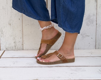 Sandales pour femmes en cuir grec/sandales à plateforme basse/sandales à enfiler/chaussures de marche/chaussures d'été confortables.