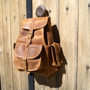 ISIDORA X LARGE Waxed Leather Backpack Knapsack from Full Grain Leather image 2