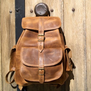 ISIDORA X LARGE Waxed Leather Backpack Knapsack from Full Grain Leather image 3