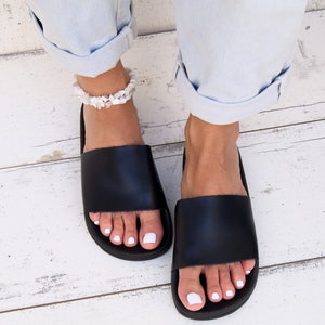 Sandales DANNIE/ sandales en cuir grec ancien/ sandales à glissière/ sandales en cuir classiques/ sandales faites à la main/ sandale d'été/ sandales de piscine image 1