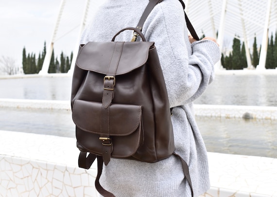 Genuine Leather Backpack”doris” Large - Etsy display picture 3