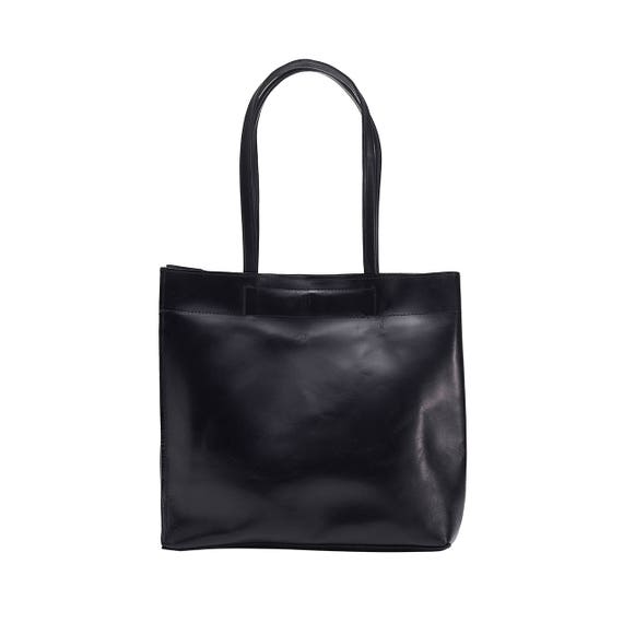 Shoulder Bag Black Structured Dual Color Satchel Handbag For Women