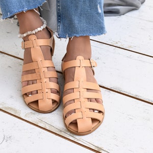 EZEROSY2 NATURAL Gladiator sandals,Strappy Sandals, Leather sandals, Greek sandals, , Women sandals