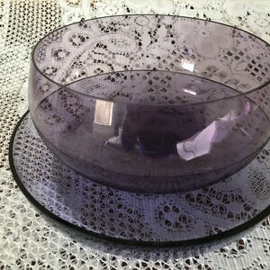 Mid Century schwedische Glas Schüssel und Teller
