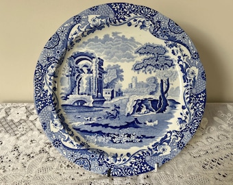 Spode Blau Italienische Große Runde Servierplatte - 12,5 "Durchmesser