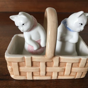 Mideramica Portuguese Cats in a Basket Salt and Pepper Shakers