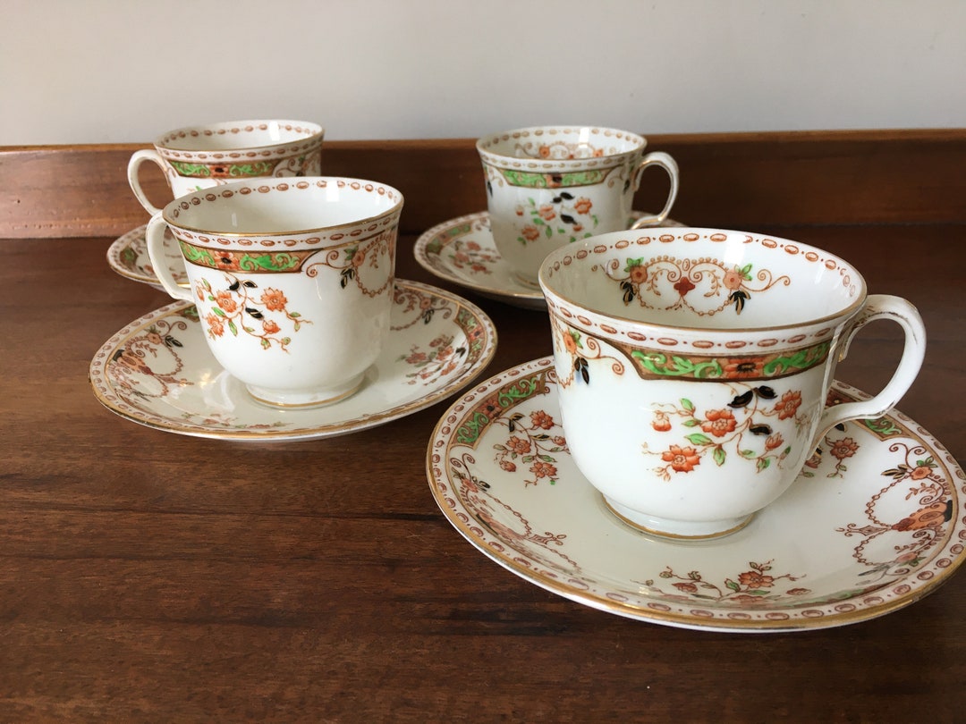 英国アンティーク　サミュエルラドフォード　1800年代トリオカップ＆ソーサー② 英国アンティーク サミュエルラドフォード トリオ2客 カップ&ソーサー