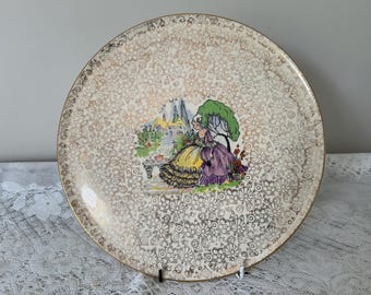 Vintage H&K Tunstall 'Crinoline Lady' Servierplatte - Durchmesser 30 cm