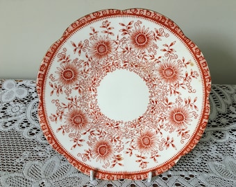 Antike Wileman Bone China Kuchenplatte: 1889 Gänseblümchen-Muster, Vergoldeter Rand