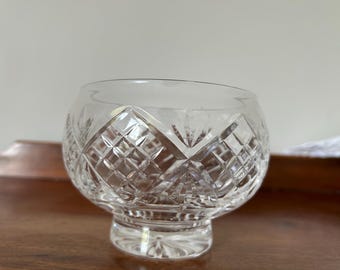 Vintage Small Crystal Rose Bowl