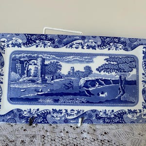 Plato rectangular para sándwiches/pasteles Spode Blue Italian
