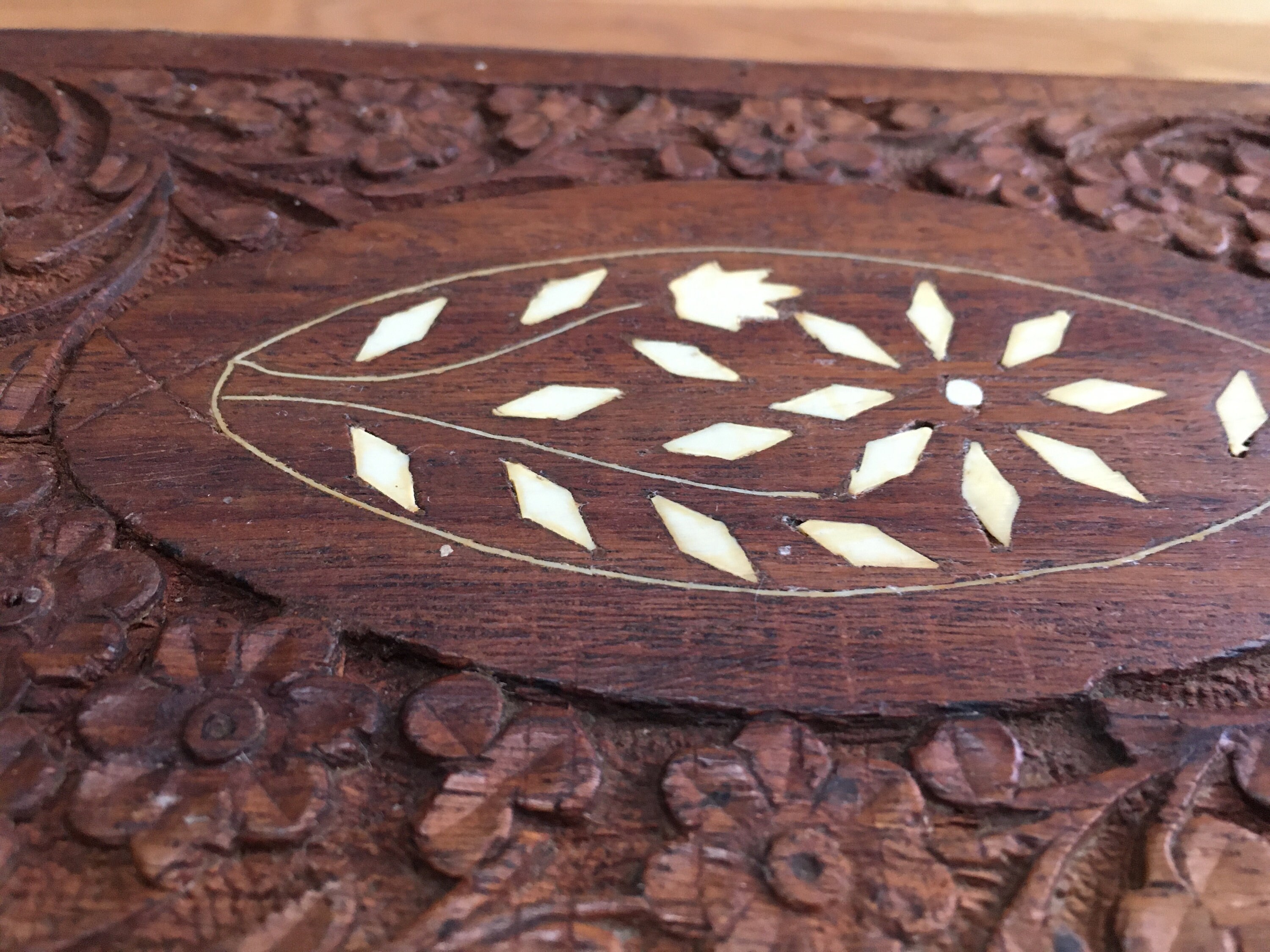 Vintage Hand-carved Indian Wooden Box - 8