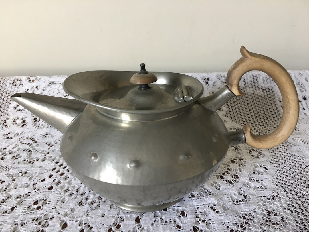 Art Deco Hammered Pewter Teapot Don Pewter Etsy