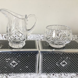 Vintage Edinburgh Crystal Creamer and Sugar Bowl - boxed