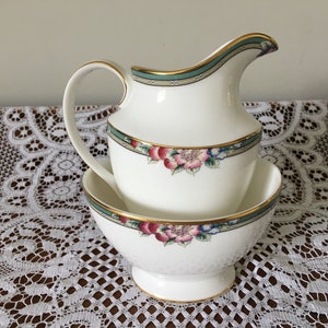 Royal Doulton Bone China Milk Jug and Sugar Bowl - Orchard Hill Design - H5223