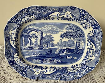 Spode Blue Italienische Servierplatte - 37 cm auf 28 cm
