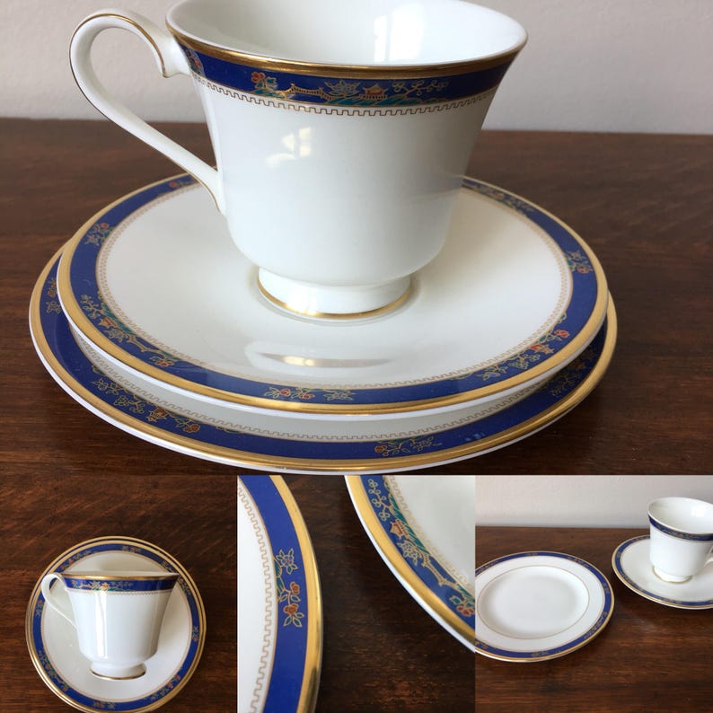 1980s Royal Doulton English china teacup trios Cathay Etsy
