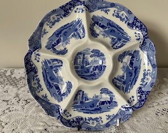 Spode Blau Italienische Hors d’oeuvres Schale / Servierplatte - Durchmesser 30 cm