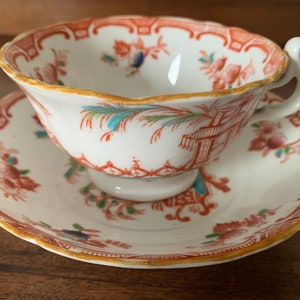 Antique Allertons Chinese Temple Design Tea Cup and Saucer