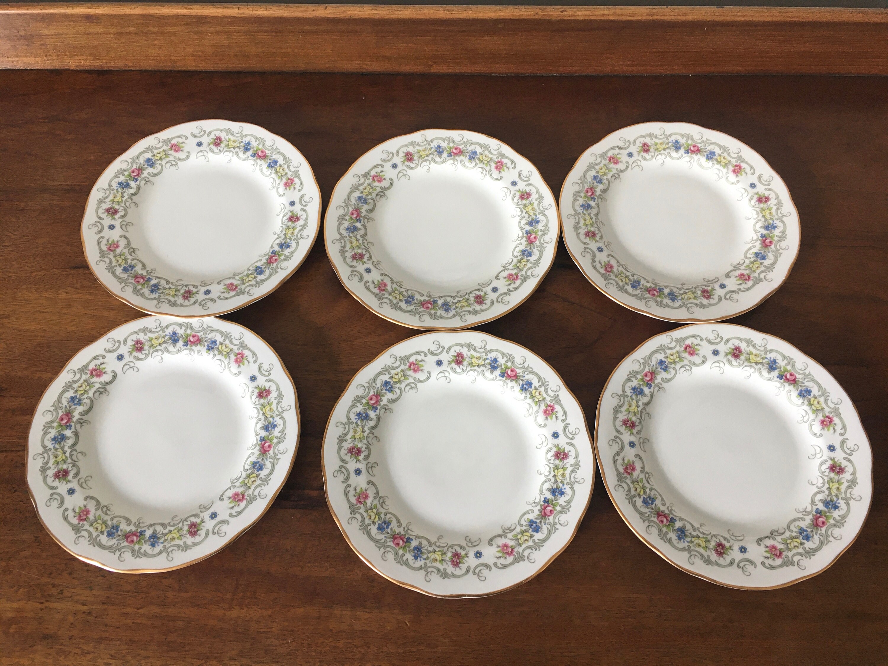 Set of 6 Duchess Bone China Tea Plates Albany Design White Etsy UK