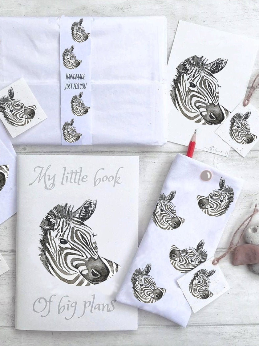 Zebra gifts Zebra stationery Zebra notebook Zebra pencil Etsy