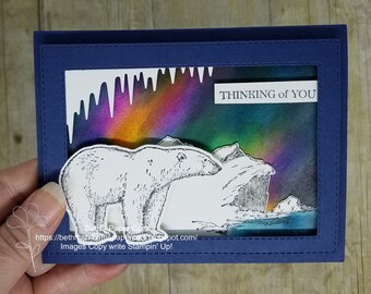 Northern Lights Polar Bear card