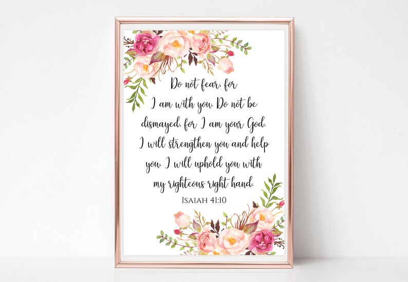 Isaiah 41 10 Printable Wall Decal Bible Verse Wall Art - Etsy