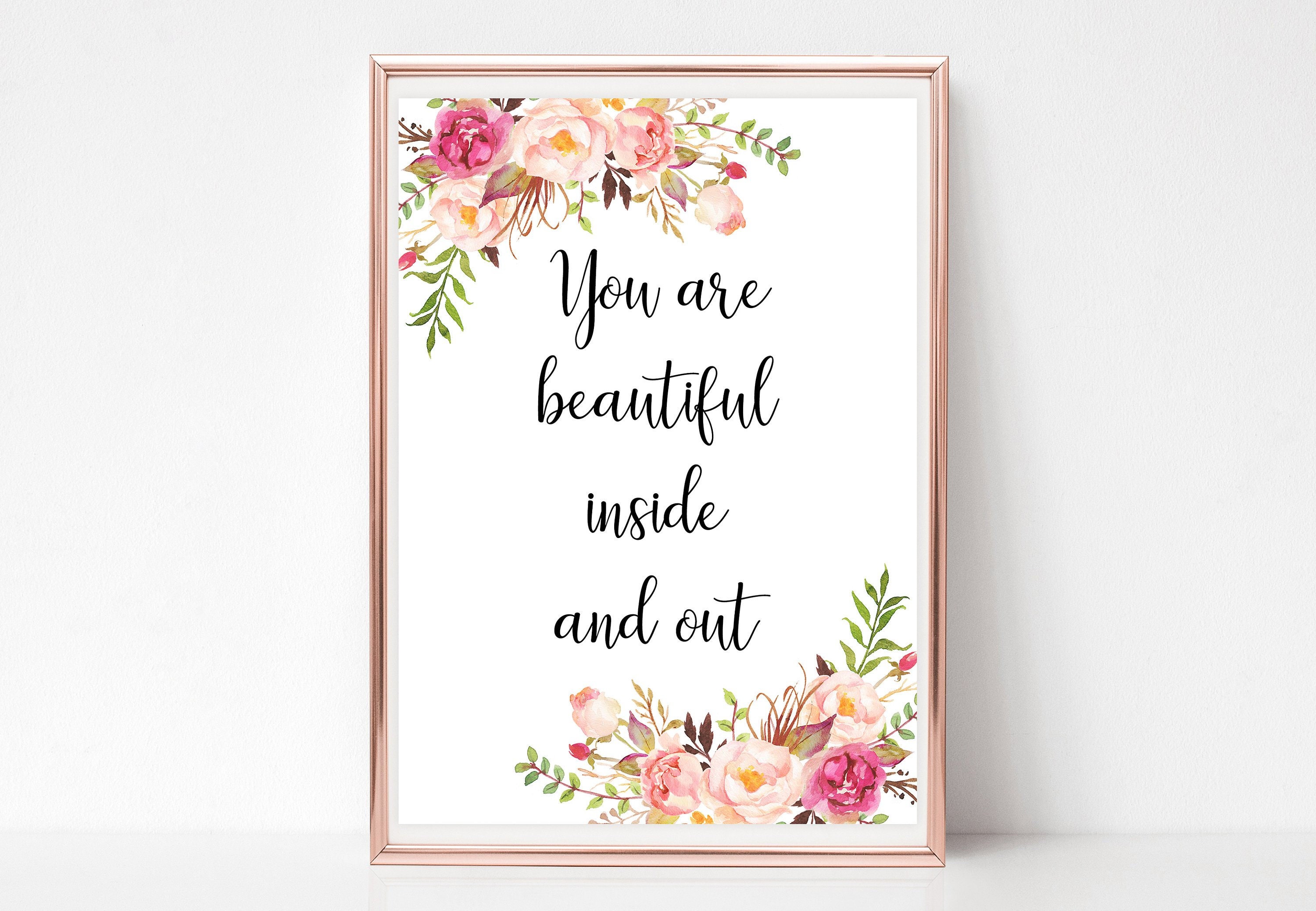 You are beautiful inside and out sign printable Girl nursery Etsy España