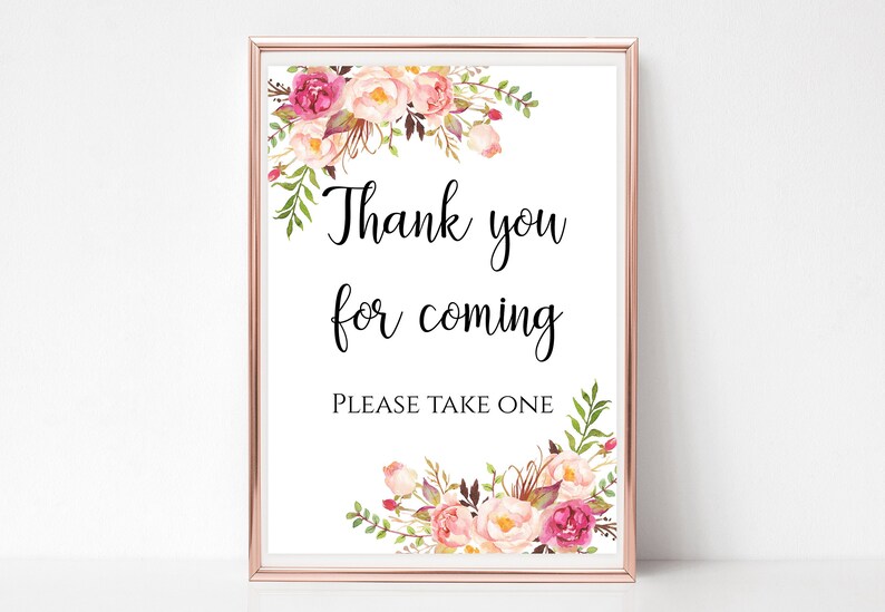 thank you for coming wedding card