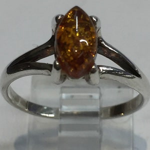 Baltic Amber ring sterling silver 925