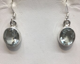 Prasiolite Green Amethyst earrings sterling silver 925