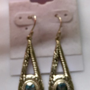 Blue topaz sterling silver earrings 925 Bali