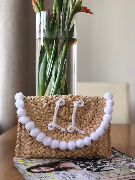 personalised beach clutch bag