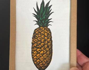 Original Silkscreen Artwork on Cardboard Box – Limited Handmade Wall Art with Stand