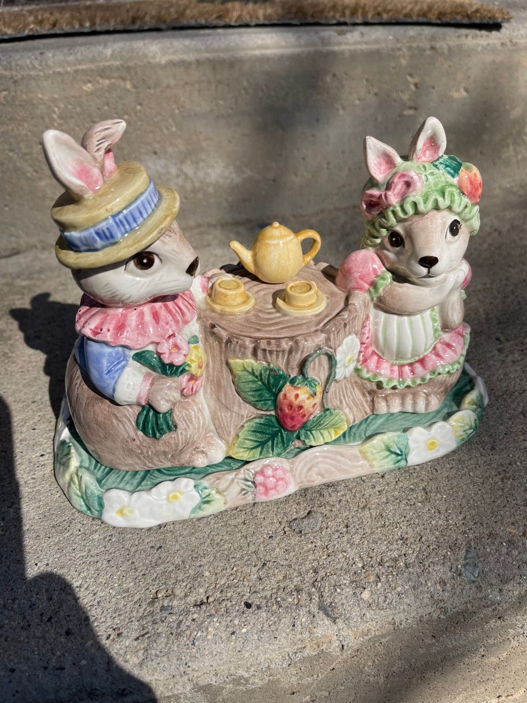 Fitz and Floyd Rabbits Butter Dish, Vintage Butter Dish, Spring Kitchen ...