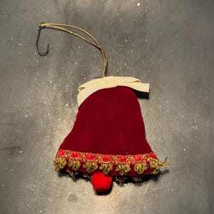 Vintage Crushed Velvet Ornament, Bell Ornament