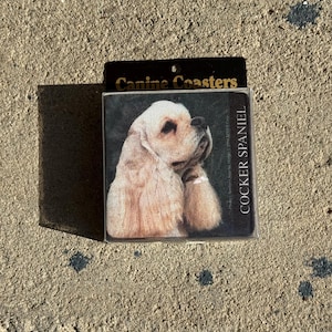 1994 Canine Coasters, Cocker Spaniel Coasters, Vintage Coasters, Dog Coasters, Gifts for Dog Lovers, Vintage Dog Decor, Vintage Bar