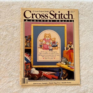 1989 Cross Stitch & Country Crafts Magazine, travaux manuels vintage, motifs vintage, magazines Vintahe