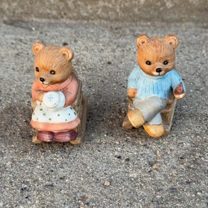 Vintage HOMCO Bears, Mama and Papa Bear, Bear Figurines