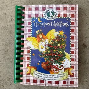 Gooseberry Patch Recipe Book, Homespun Christmas Cookbook, Vintage Cookbooks, Vintage Recipe Books, 1996 Cookbooks