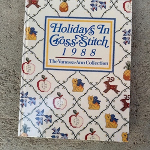 Cross Stitch Book, Vintage Cross Stitch Patterns, 1988 Crafts Book