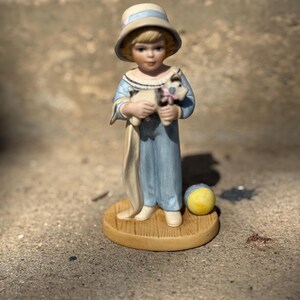 Estatueta de Jan Hagara, estatueta de edição limitada, estatueta de porcelana de Jan Hagara, menina colecionável de Jan Hagara com bebê