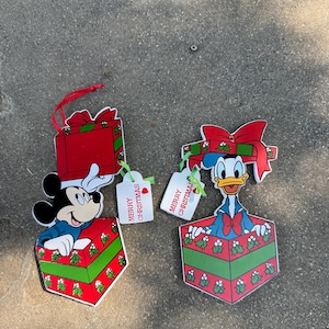 Disney Ornament, Vintage Disney, Mickey Ornament, Wooden Ornament, Disney Christmas, Vintage Christmas, Donald Ornament