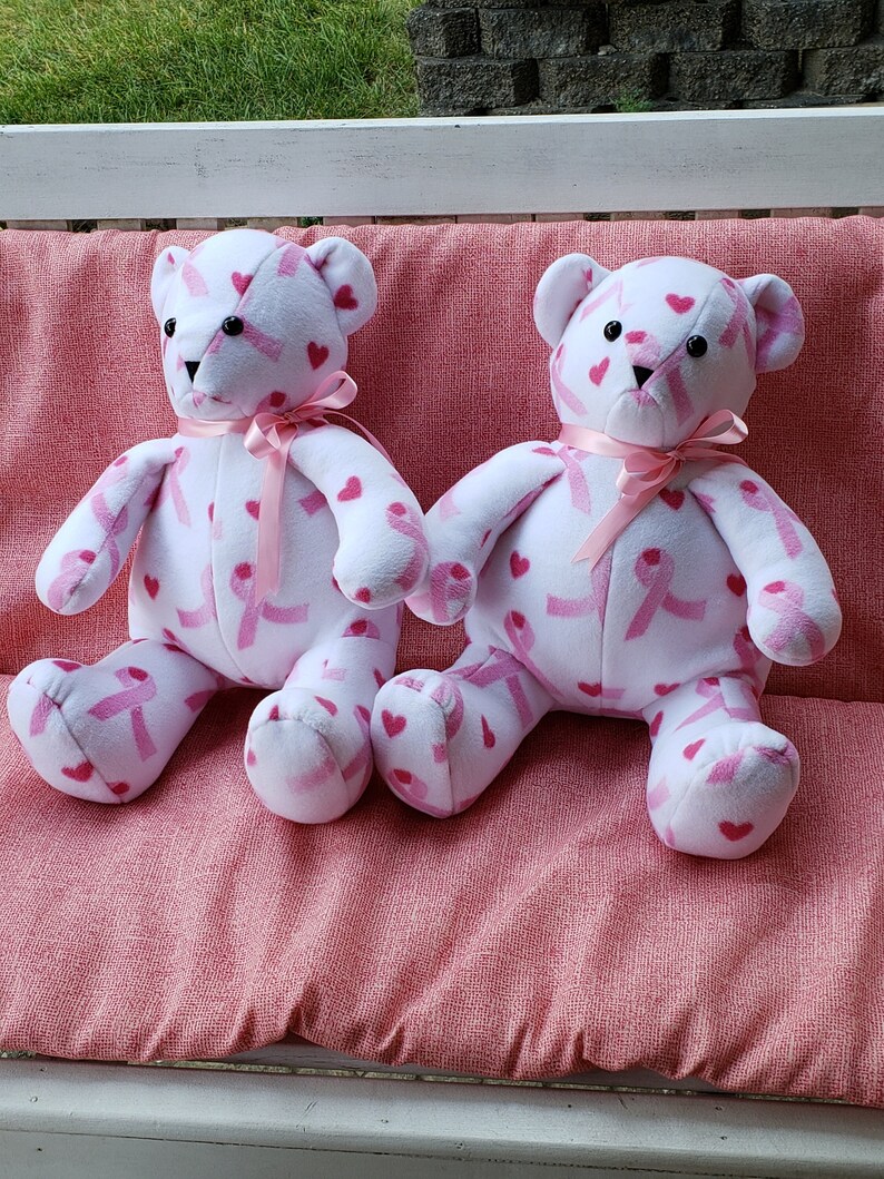 Breast Cancer Awareness Bear Soft Plush Stuffed Bear Etsy